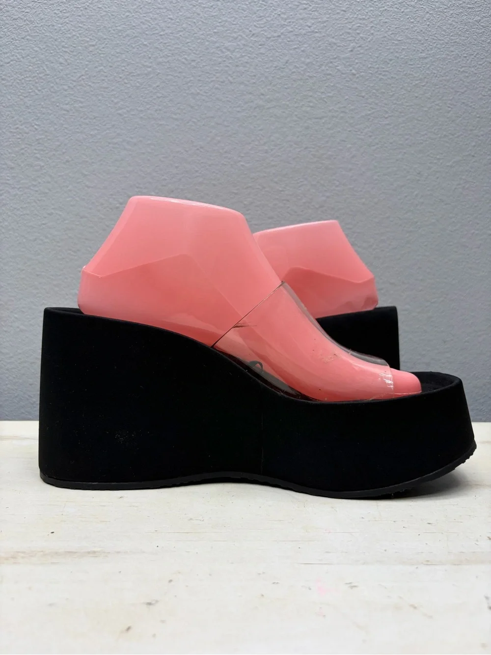 Zara Clear Strap Platform Slide Sandals Size 39 - Picture 2 of 8